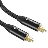 Syncwire Optisches Audiokabel Toslink Kabel - 3m Nylon 24K Vergoldete Anschlüsse Digital Optical Audio Cable Spdif Kabel für HiFi-System LG/Samsung/Sony/Philips Soundbar, Heimkino, Xbox, PS4 und M