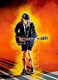 DariusCC Angus Young Acdc Leinwandbild, Kunstdruck, Fotoposter, Schlafzimmer, Wohnzimmer, 30 x 45 cm, ohne R