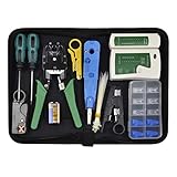 Chairlin 13tlg Professionell Netzwerk Werkzeug Set, Netzwerk Kabeltester Kit, Computer Wartung LAN Kabel Tester, Netzwerk-Tool-Kit, crimpzange rj45, geeignet für DIY, Haushalt oder Fabrik