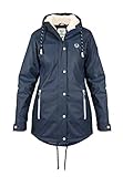 MADSea Damen Regenmantel Friesennerz mit Teddyfleece gefüttert, Farbe:dunkelblau, Größe:52
