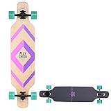 hjj Skateboards Longboards Absolute Drop durch Downhill-Ahorn-Longboard-Trick Mini-Longboard-Doppelstoß 8-Layer Ahorn-Decks Retro 99 * 23 cm Brett jiany