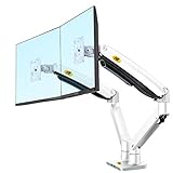 NB North Bayou Monitor Halterung 2 Monitore 22'-32' Zoll LED/LCD Schreibtisch Monitorständer Monitorhalterung Tisch Ständer neigbar 180° schwenkbar 360° höhenverstellbar 3-12 kg VESA 75/100 (Weiß)