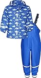 Playshoes Jungen Regen-Set Hai Allover Regenmantel, Blau, 104