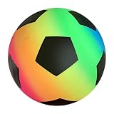 9 Inch Rainbow Soccer PVC Playground Ball Rubber Kickballs and Playground Ball for Kids Bouncy Kick Ball for Kids Great for Dodgeball, Kickball, and Schoolyard G