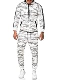 OneRedox Herren Jogginganzug Sportanzug Modell 1011 Weiss XXL