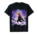 Lazer Warrior Space Cat Reitpanda mit Pizza T-S