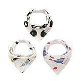 TDEOK Lätzchen Bandana Pack für Babylätzchen saugfähig Sabbern und Babylätzchen Zahnen 3 Babypflege Baby Dreieckstuch (A, One Size)