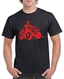 Comedy Shirts - Quad ATV - Herren T-Shirt - Schwarz/Rot Gr. M