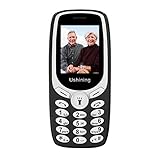 Ushining Seniorenhandy ohne Vertrag, Großtasten Mobiltelefon Einfach mit Taschenlampe Kamera FM Radio Dual-SIM 1,77 Zoll Farbdisplay Handy für Senioren - Schw