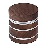 CigaMaTe Grinder Herb Grinder Kräutermühle Holzmühle Kräutergewürzmühle 4-teilige Mühle für Kräutermühle Große Kapazität mit Pollenfänger (Silber)