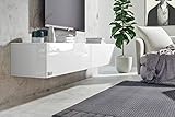 Wuun® Somero Korpus Weiß Hochglanz /160cm/Front Weiß-Hochglanz /10 Größen/5 Farben/ TV Lowboard TV Board Hängend Hängeschrank Wohnw