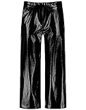 Taifun Damen Culotte in Lack-Optik Wide Leg High Bequeme Passform, Wide Leg Marlene/Culotte, Schlupfhosen, H