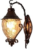 TOYRDFZ Retro Wandleuchte Glas Lampenschirm wasserdichte Wandleuchte Aluminium Metall Lampe Außenwandleuchte E27 Korridor Gang Garten Garten Auß