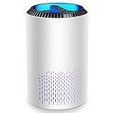 Luftreiniger mit H13 HEPA, Air Purifier für zu 20m², Entfernt 99,97% Partikel, UV-C Lampen und Duftdesign, Raumluftreiniger für Allergiker, 22dB leiser Schlafmodus und Timer, 3 Lüfterstufen, Weiß