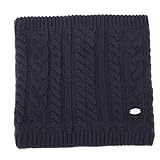 AnJuHoPa Snood Winter Frauen Zopfmuster Schal gestrickt Halswärmer Thermal Fleece gefüttert Klassischen Stil 01Navy