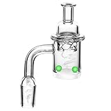 RORA 25mm Quarzknaller mit gerichteter Glasblasen-Vergaserkappe und Terp Pearl 14mm 18mm für Dab Rig Glass Bong (14mm male)