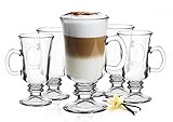 6 Irish Coffee Gläser mit Henkel Latte Macchiato G