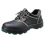 AINGRN Sicherheitsschuhe Herren Damen wasserdichte Leicht Arbeitsschuhe Anti- Smashing Anti- Piercing Stahlkappe Schuhe Schutzschuhe (Color : Black, Size : 46 EU)