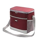 SiSit 16L Insulated Groß Kühltasche Thermotasche, Picknick Korb Tasche, Kühltasche Faltbar Einkau, Picknicktasche Kühltasche,lunchbox erwachsene, Strandtasche Damen (Red, 16L )