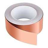 Kupferband Selbstklebend, Kupferband Gegen Schnecken 30m x 50mm Kupferfolie EMI Copper Foil Tape Abschirmband Dünn Klebeband Schneckenband Kupfer Schneckenschutz Schneck
