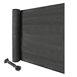Laneetal Zaunblenden Schattiergewebe 150 g/m², Sichtschutz Windschutz Staubschutz Schattierwert mit Befestigungsschnur, für Garten Balkon Sportplatz Gelände, Anthrazit, 1,5x6