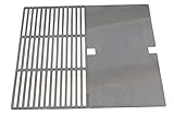 Grillrost + Grillplatte Kombination Edelstahl V2A Ersatzrost passt für Grills Weber Genesis II 2 E-310 GBS/E-340 GBS/S-340 GBS/ab Modell 2017 / E 310/340 / S 340