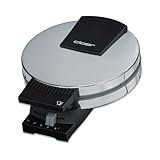 Cloer 285 Hörncheneisen für hauchdünne, knusprige Hörnchen / 800 W/Backfläche 15 cm Durchmesser/schwere Backplatten/stufenlos wählbarer Bräunungsgrad/Signalton/Edelstahlgehäuse, Edelstahl, C