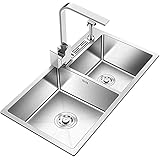 Gyalid Küchenspüle - 31,5 Zoll Küchenspüle, Untermount Ledge Workstation Double Bowl Edelstahl Küche Waschbecken Beck