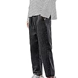 Lässige Jeans für Herren hautfreundlich, Nicht leicht zu verblassen Herbst gerade, lockere, abgeschnittene Jeanshose mit weitem B