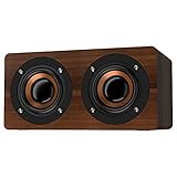 Bediffer Retro-Stereo-Subwoofer, drahtlos mit Uhralarm Holz- -Lautsprecher tragbar mit -Lautsprecher Subwoofer zum Austauschen von Lautsprechern(Holzmaserung braun)