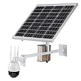 FMOGG 4G SIM Wireless 1080P Hd Ptz Solar-Ip-Kamera, Outdoor-CCTV-Überwachungskamera Mit 60W 30A Solar Power Panel,Nachtsicht-Hausüberwachung