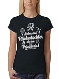 clothinx Damen T-Shirt Unisex Lieber eine Räubertochter als eine Prinzessin Schwarz Gr. S