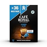 Café Royal 36 Lungo Nespresso®* kompatible Kapseln aus Aluminium - Intensität 4/10 - Großpackung 36 Kaffeekapseln - UTZ-zertifiziert - Kompatibel mit Nespresso®*