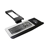 Wistopht Tastaturauszug Tastaturhalter Ausziehbare Tastaturablage Untertischmontage Tastaturschublade mit Mauspad Tastaturablage für Büro Schreibtisch Gaming Tisch Schw