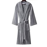 GHYUB Luxus Baumwoll-Frottee-Bademantel ，Bademantel Für Männer & Frauen 100% Gekämmter Frottee Unisex Spa-Bademantel - Hochwertiger Bademantel (Color : Dark Gray, Size : S)