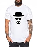 Heisenberg Herren T-Shirt Hermanos Bad Mr White Breaking, Farbe:Weiss;Größe:3XL