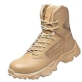 Quiteyan Sicherheitsschuhe Herren Arbeitsschuhe,Herren Damen Leicht Schutzschuhe Stahlkappe Sportlich Anti-Smashing Anti-Piercing Atmungsaktiv Schuhe,Khaki▁42