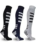 Frostfighter Herren Thermo Kniestrümpfe (4x Paar) Winter Ski Vollfrottee Innenfutter, Schwarz Blau Grau, 39-42