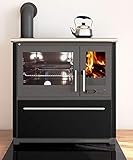 EEK A+ Küchenofen Holzherd Plamen 850 schwarz, Linke Version - 8 kW Dauerb