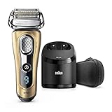 Braun Series 9 Elektrorasierer, Wet&Dry Rasierer Herren, Reinigungs- & Ladestation, Reise-Etui, Geschenkedition in gold, 9299