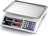RTYUI Küchenwaage 30Kg / 1G Hochpräzise Waage Edelstahl Kommerzielle Preisskala Lebensmittelwaagen LCD-Display Null-Funktion Für Einzelhandelsgeschäft Obstpflück