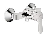 Grohe Duscharmatur Start Edge, 23347000, Einhand-Brausebatterie mit Mengenbegrenzung, Rückflussverhinderer, Wandmontage, SilkMove Keramikkartusche, Chrom, 09666 9