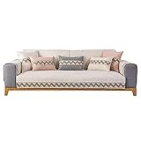 Leinen Gurtband rutschfeste Sofakat,Anti-rutsch Sofa Abdeckung,Multi-Size Sofa Schutz schonbezug,Sofabezüge,Sofa Arm Covers,Sofa Überwürfe Für Sofa,für Sommer,Beige_110×210