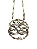 giulyscreations Halskette aus nickelfreiem Metall, inspiriert von der Auryn der unendlichen Geschichte, Bastian Atreiu Falcor Fantasy Snake Medaillon Cosplay