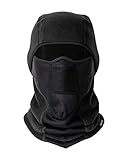 VULKIT Sturmhaube Winter Skimaske, Balaclava Sturmmaske Winter Skimaske Motorradmaske Fahrrad Winddicht Herren Damen Fleece Thermische Gewebe Atmungsaktive Wasserdicht Winddicht, Schw