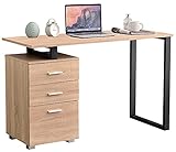 CLP Schreibtisch Stockton I Bürotisch Mit Stauraum I Computertisch Mit Schubladen I Laptoptisch mit Container, Farbe:N