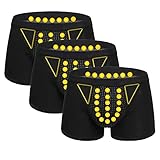3/5 Packungen Herren Vergrößerung Unterwäsche Magnetfeldtherapie Gesundheitswesen Komfort Atmungsaktive Shorts Boxershorts, Langes Tragen Kann das Leben Verbessern (Color : Black 3pcs, Size : XL)