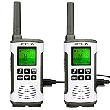 Retevis RT45 Walkie Talkie, Funkgerät Lizenzfrei 16 Kanäle VOX Rufton Taschenlampe PMR Funkgerät Set Wiederaufladbar USB Ladekabel(2er Set)