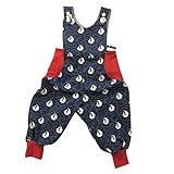 Latzhose'BrinyCanvas' Schiff/Segelboot/Maritim/dunkelblau rot türkis/Jungen Jersey 56 62 68 74 80 86 92 98 104 110 116 122 128 134 140 Babyhose Kindehose Jumpsuit Overall Handmade J
