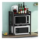 Regalhalter Stehgestell Double-Layer-Mikrowelle Regal Retractable Küche Desktop-Arbeitsplatte Reiskocher Öfen Storage Rack Länge frei zurückgezogen werden kann 38-62 cm (15-24 in) Gewürzreg